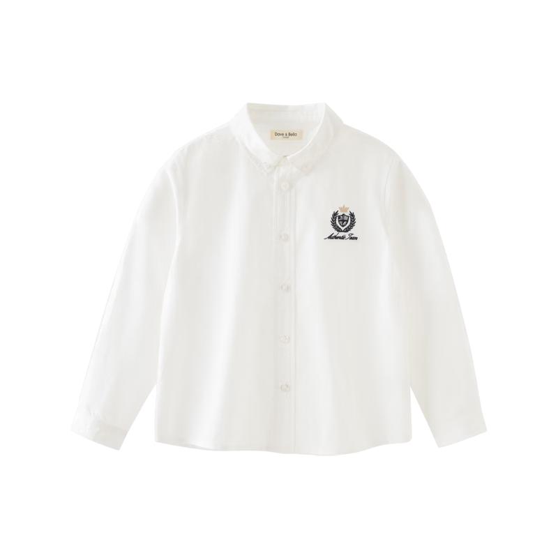 DAVE&BELLA Boys' Cotton White School Shirt