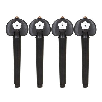 4Pcs Ebony Wood Cello Machine Head Universals Cello Replacement Tuning Pegs Cello Strings Replacement Part Enduring