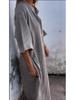 2026 Spring & Summer European-American Style Loose Cotton Linen Mid-Sleeve Shirt Dress for Women