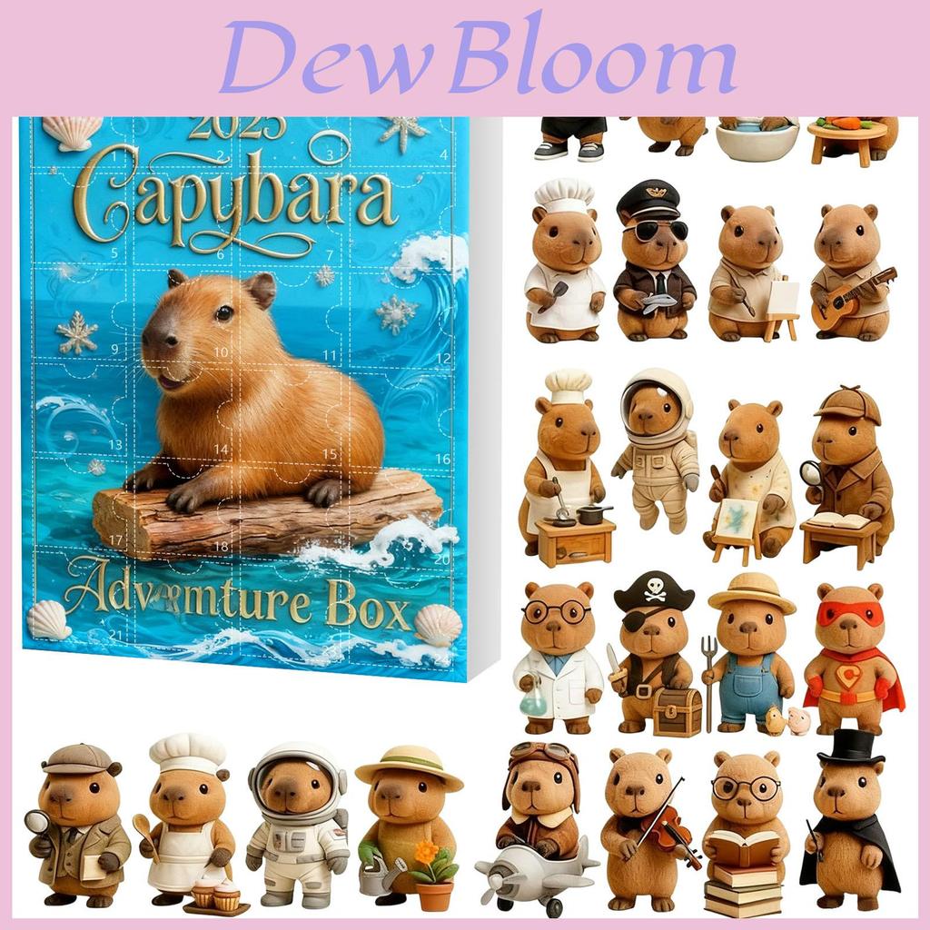 Christmas Capybara Countdown Blind Box With Mini Acrylic Pendant For Holiday Gift Exchange