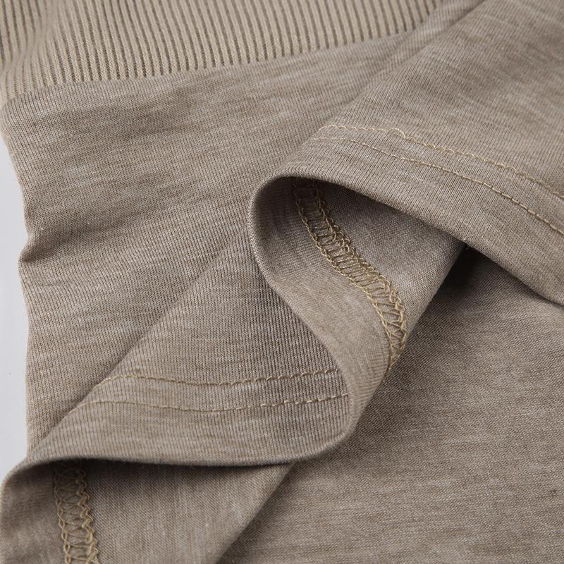 Podzimní a zimní dámské základní divoké tričko s dlouhým rukávem a výstřihem do V, slim, tenké