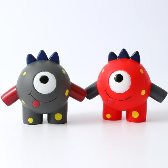 Chew Toy Built-in Sounder Cartoon Style Bite Resistant Wear-resistant Harmless Teeth Cleaning Scentless Squeaky Cartoon Animal Sound Doll for Home Use