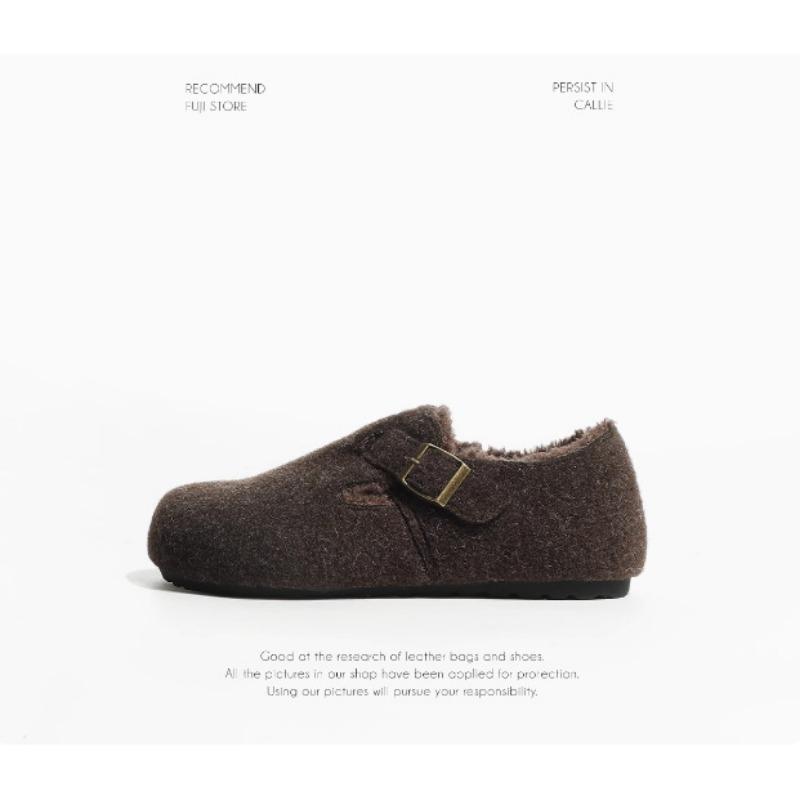 [] Two Versions~ Warm Inner Height Increase Mao Mao Single Shoes Women's Bag Head Half Slippers