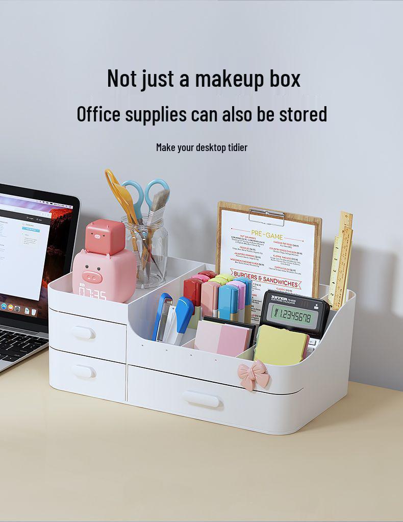 Drawer-Style Makeup & Skincare Organizer with Multi-Grid Compartments