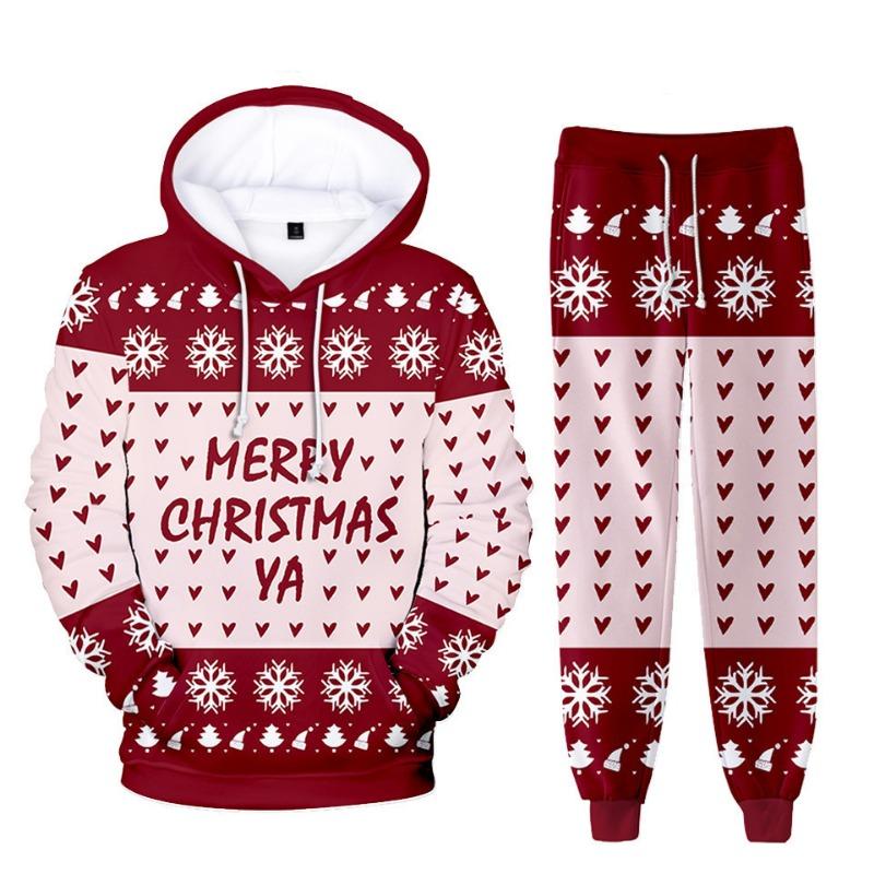 Christmas Series 3D Print Autumn Hoodies Pants Sets Men's Sweatshirts Sweatpants Two Piece Suits Outdoor Tracksuit Man Clothing