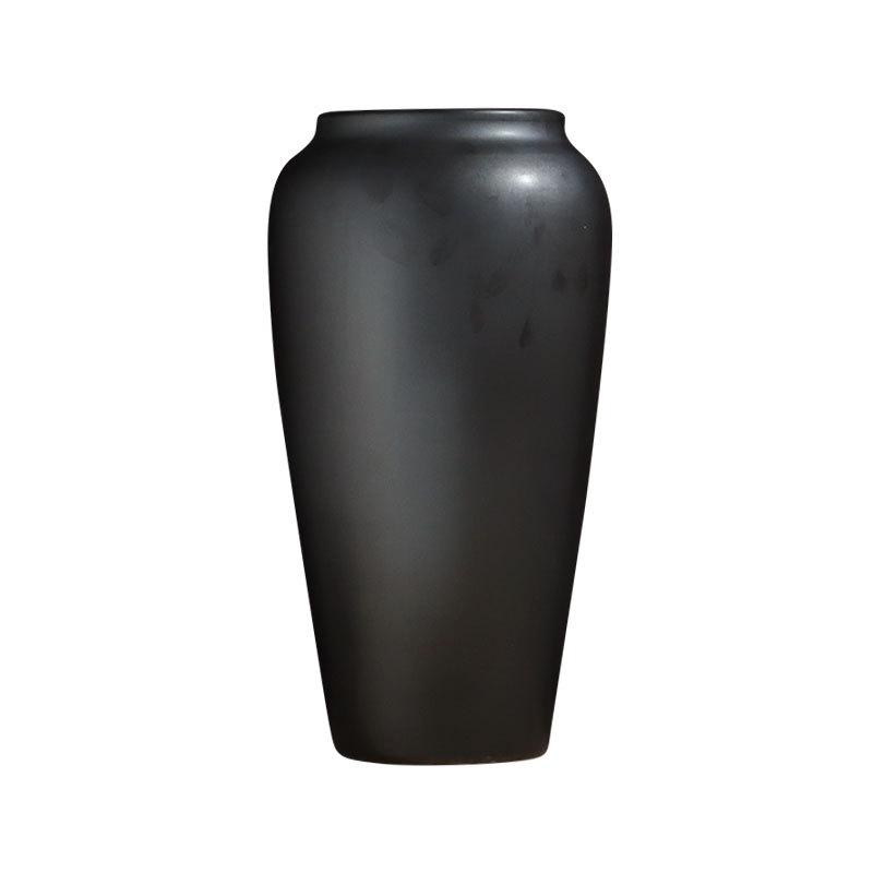 Black Ceramic Flower Vase - New Chinese Style Tabletop Home Decor Ornament