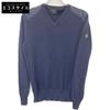 Navy 6965M Wool V-Neck Long Sleeve Knit Sweater Tops S NavyUsed