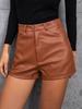 Cocktail Party Wear Designer Shorts Stylish Genuine Handmade Leather Pants Brown Women