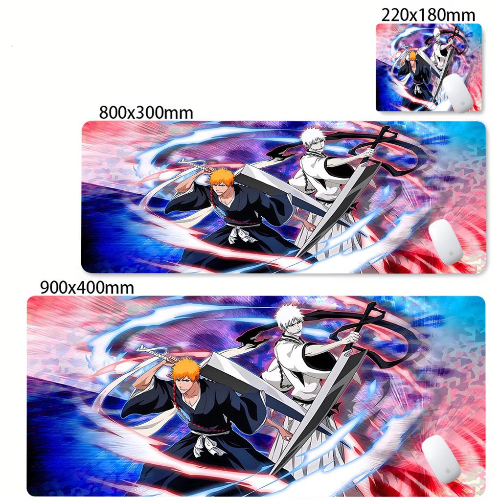 Large Mouse Pad Black White Anime BLEACH Mause Mats Gaming Accessories Office Gamer Keyboard Desk Mat Kurosaki Ichigo Mousepad