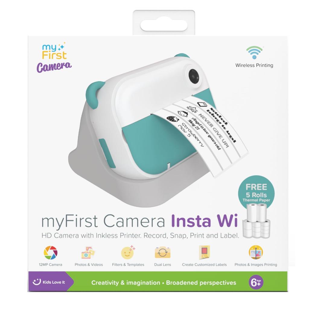 myFirst Camera Insta Wi: 3-in-1 Home Digital Camera, Photo Printer, and Label Printer | Image Editing with Dedicated App | Inkless (Green)