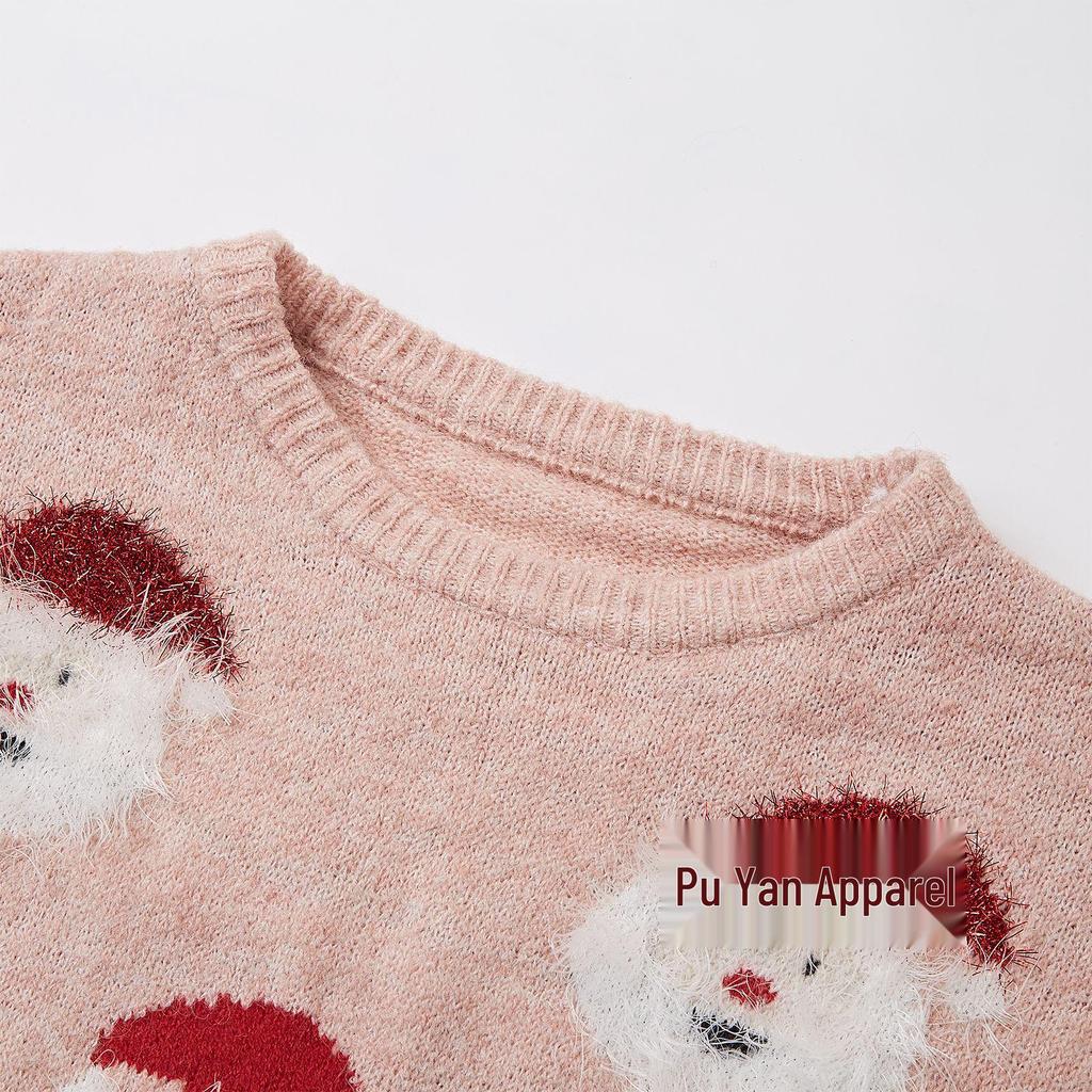 Cute Christmas Old Man Head Knit Pullover Sweater - 2026 Fashion