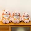 Cuter Rabbit Plush Toy With Floral Print Dress And Bow Decor For Kids And Adults