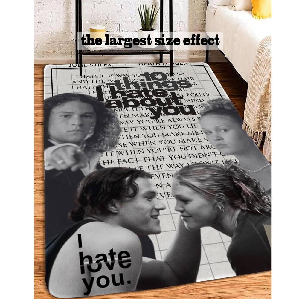 Vintage 10 Things I Hate About You Movie Floor Mat Style Soft Bedroom Floor House Laundry Room Mat Anti-skid Household Carpets