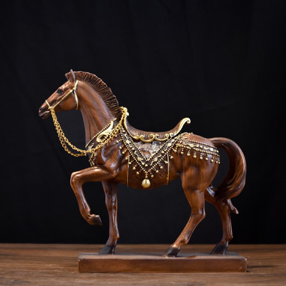 Resin Horse Ornament Desktop Horse Figurine Elegant Resin Running Horse Statue for Home Office Decor Miniature Pony Figurine