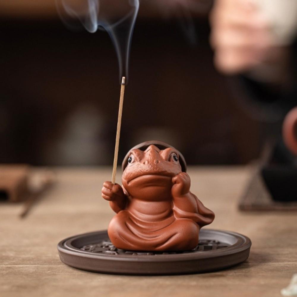 Ceramics Tabletop Incense Base Toad Fairy Incense Stick Burner Zen Space