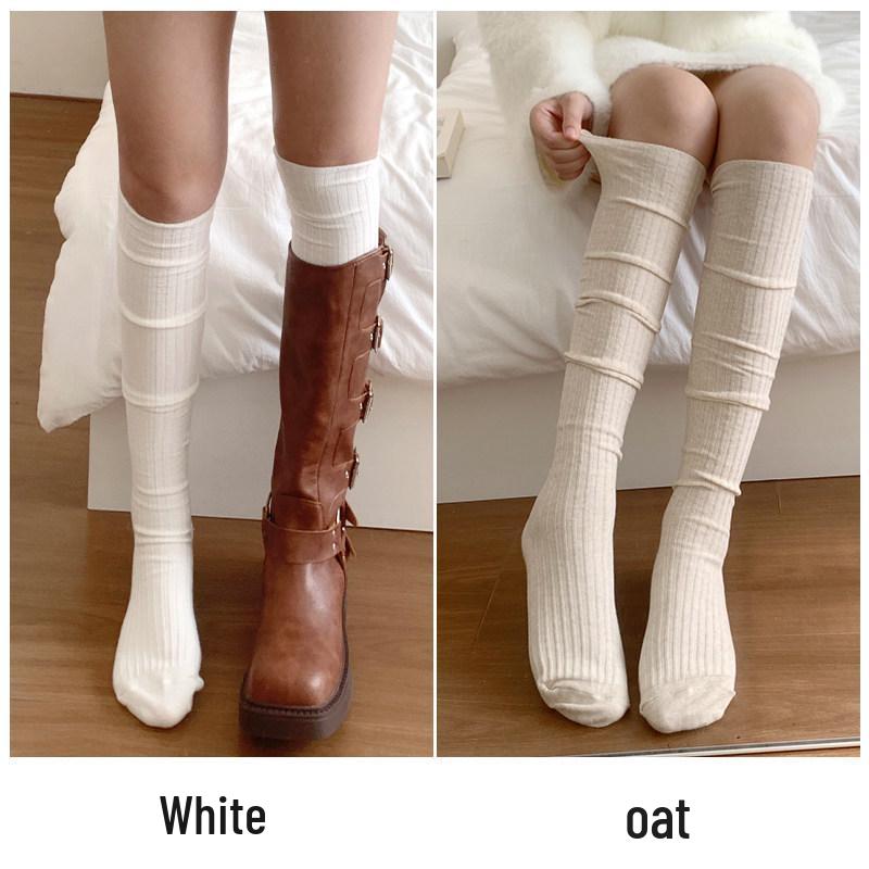 Damen Sommer Koreanischer Stil Über das Knie Dünne Socken mit Stiefeln