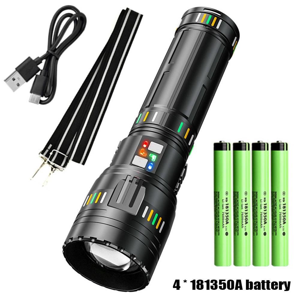New Upgrade High Power Led Flashlights Super Bright Spotlight Tactical Flashlight Zoomable Outdoor Emergency Camping Torch