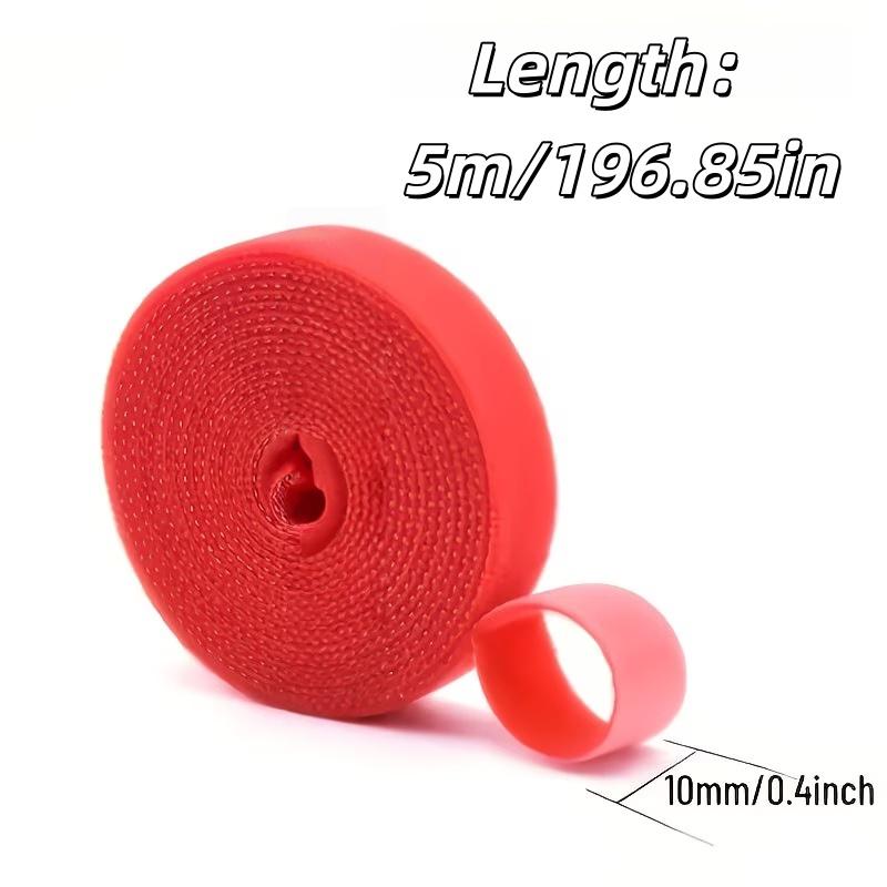 1pc 5m/196.85in Multi Colored Reusable Hook and Loop Fasteners for Cable Management and Organization