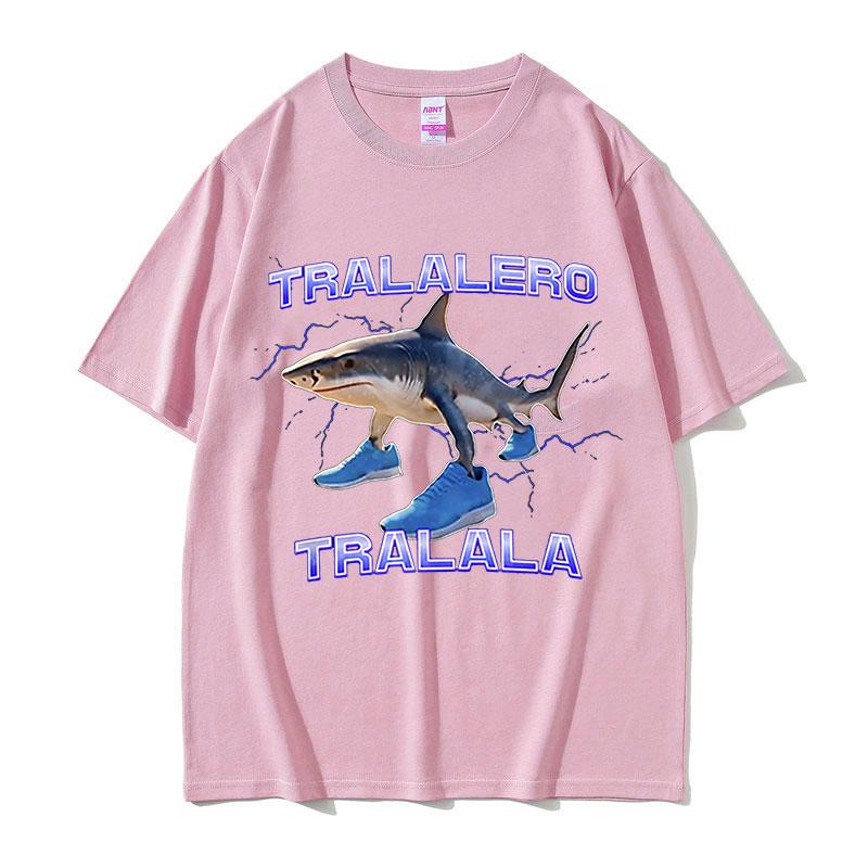 Funny Running Tralalero Tralala Shark Meme T Shirts Men Women Summer ONeck Fashion Retro Cotton Short Sleeve Tshirt Streetwear