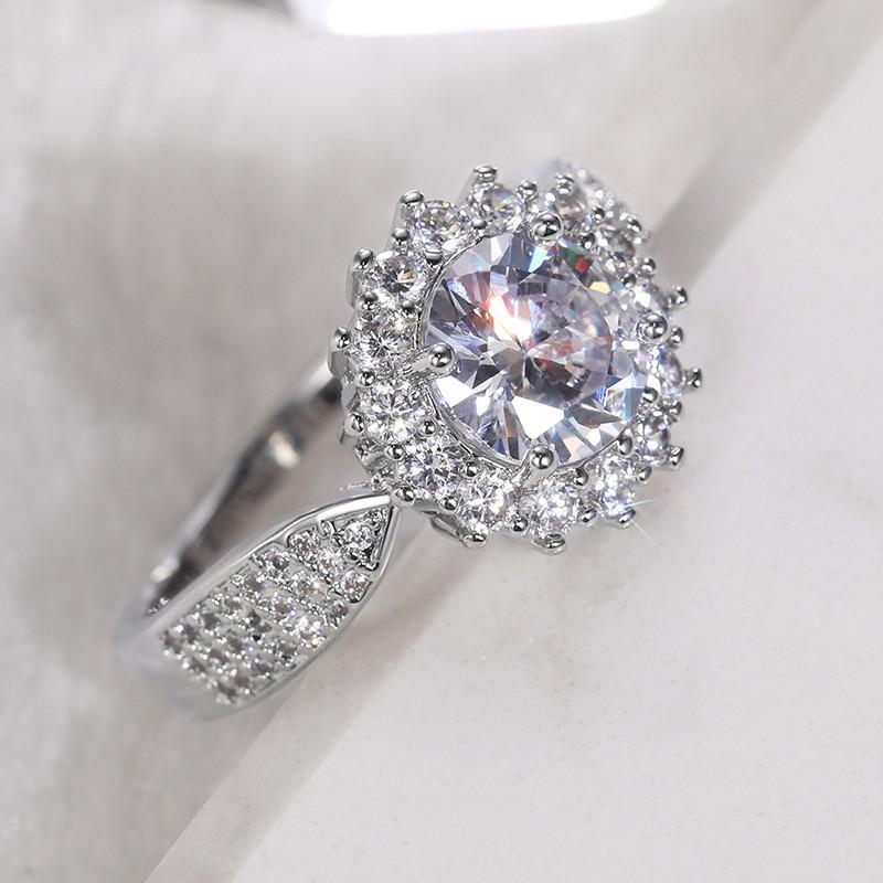 White Ring, Ladies' Fashion, Bride's Engagement, Wedding Ring, Jewelry Gift