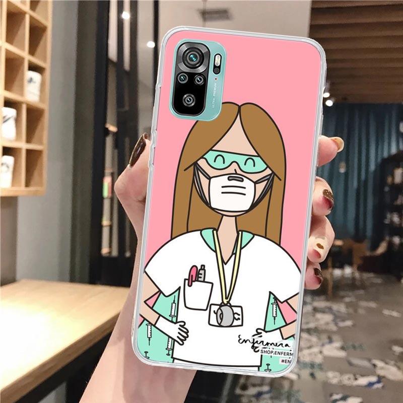 Lékařská sestra Lékař Měkký kryt na telefon Pro Xiaomi Redmi Note 12 12S 13 14 11 11S 10 Pro 10S 11T 11E Plus 14Pro Vzorovaný kryt Poznámka