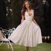 Autumn 2024 French Socialite Deep V-Neck Halter Pleated Slimming Dress