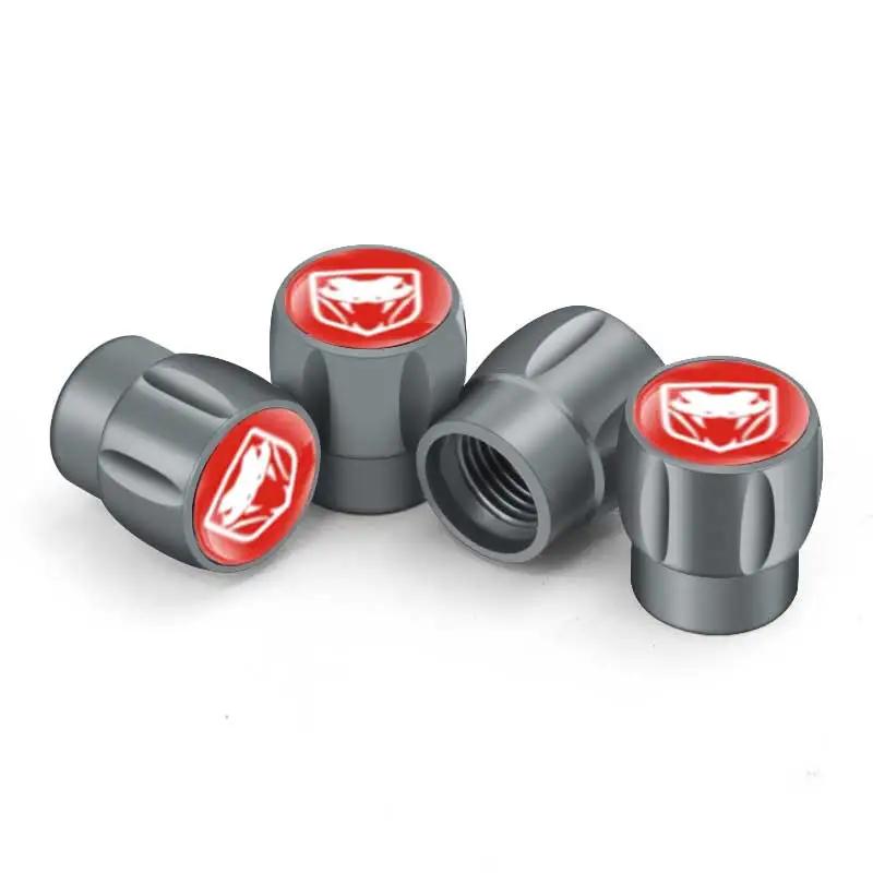 4 Stück Legierung Auto Rad Reifen Ventilschaftkappen Abdeckung für Dodge DURANGO AVENGER CALIBER CARAVAN Challenger CHARGER RAM SRT SXT Viper PP2