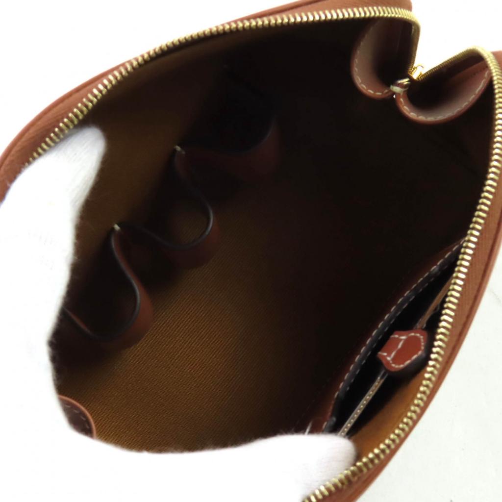 Excellent CELINE Cosmetics Pouch Cosmetic Lipstick Pouch Brown Leather Women 4M5032CZJ Used