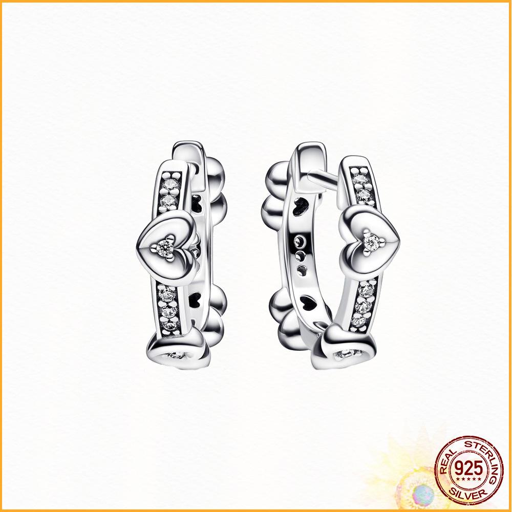 Sparkling Infinity Heart Stud Fashion Earrings 925 Sterling Silver Women  Fashion  Boutique Gift Anniversary Birthday Gift