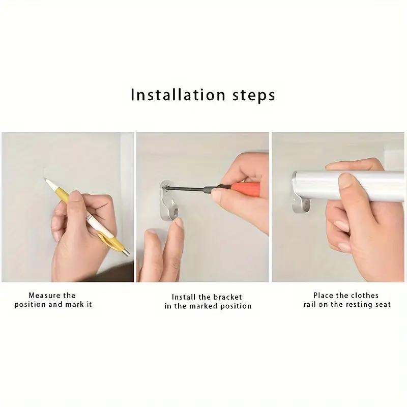 2/1PCS Thickened Wardrobe Clothes Rod Flange Seat Wardrobe Clothes Rod Bracket Accessories Clothes Rod Support Base Crossbar Parts