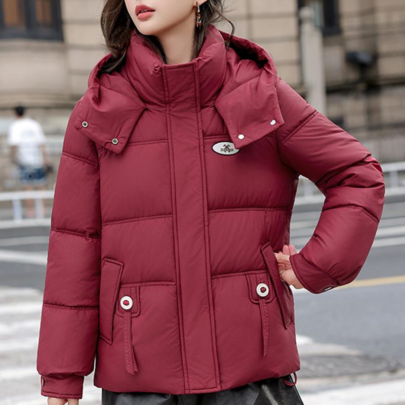 Fashion Women's Winter Jackets Hooded Casual Short Parka Female Long Sleeve Warm Coat