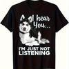 Fun Husky Dog Art T-shirt Printed T-shirt for Men and Women Summer Casual T-shirt Top