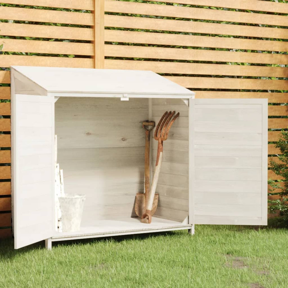 Garden Shed White 102x52x112 Cm Solid Fir Wood