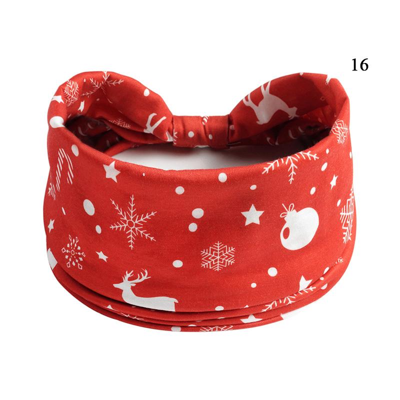 Christmas Printed Headband Sport Yoga Wide-brimmed Hairband Santa Claus Elk Elastic Hair Band Xmas Hair Accessories Headwear