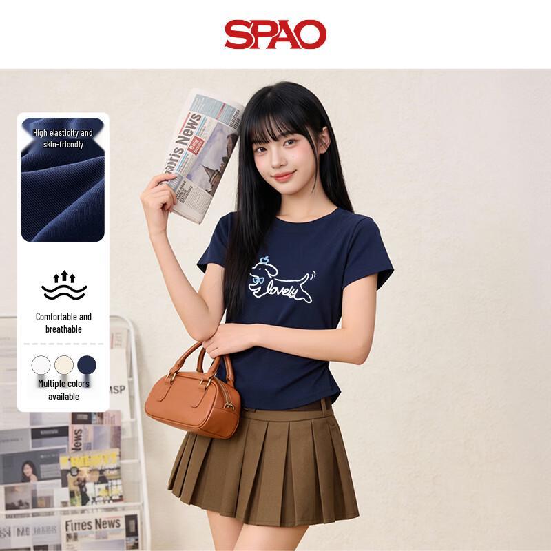 SPAO Women s Slim Fit Graphic T-Shirt S