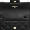Chanel Classic Gold Buckle Flap Quilted Grainy Leather Wallet Women Wallet Black AP0214-Y01864-C3906