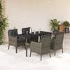 VidaXL Garden Dining Set with Cushions 5 Pcs, Patio Table and Chairs, Outdoor Furniture Terrace, Modern, 3211958