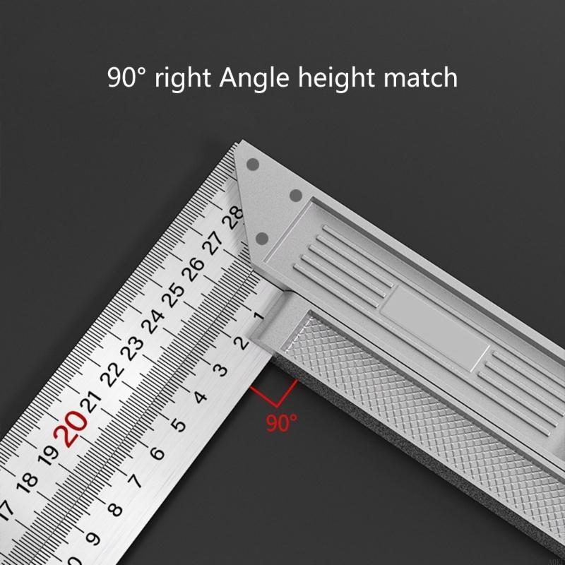 Clear Scale Square Angles Ruler Tool For Craftsmen Builders Accurate Measurement A0KF