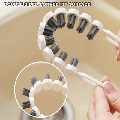 Bendable Cleaning Brush Flexible Double-Sided Bristle Cleaning Brush Home Kitchen Bathroom Versatile Curved Surface Cleaner