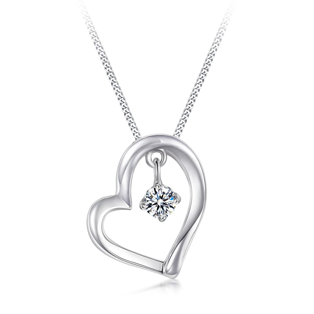 

Necklace for highest 5A white 925 popular gift for jewelry [Free bird] women, heart, quality, zirconia, pendant, silver, accessories, birthday, платиновий