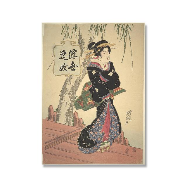 Japanese Style Poster Retro Canvas Painting Edo Era Geisha Mural Picture Art Nordic Modern Living Room Bedroom Home Decoration No Framed