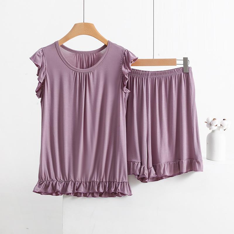 Plus Size Modal Pajamas Women Sleeveless Shorts Suit Summer Sleepwear Pyjamas Femme Nightwear Pijamas Set
