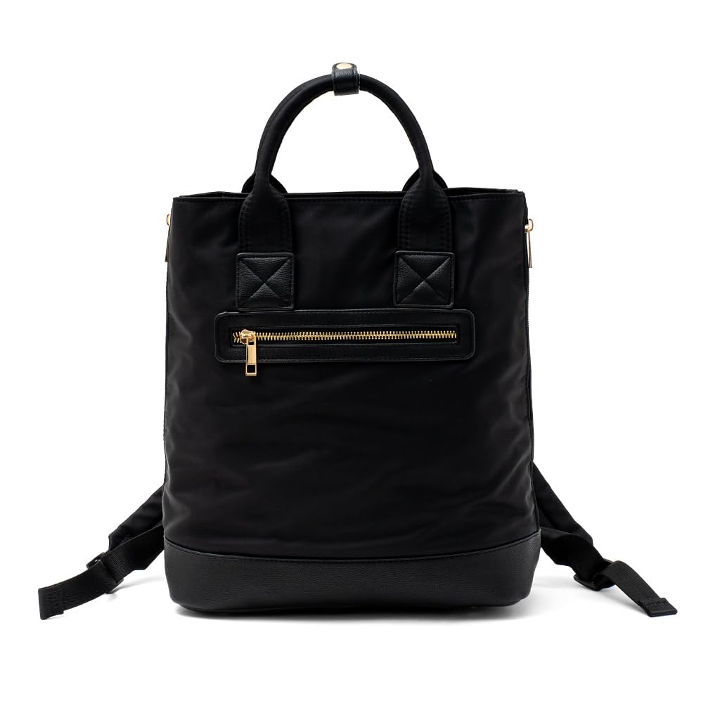 

VITAFELICE Women s Side-Zip Nylon Backpack inb-10075z (Black)