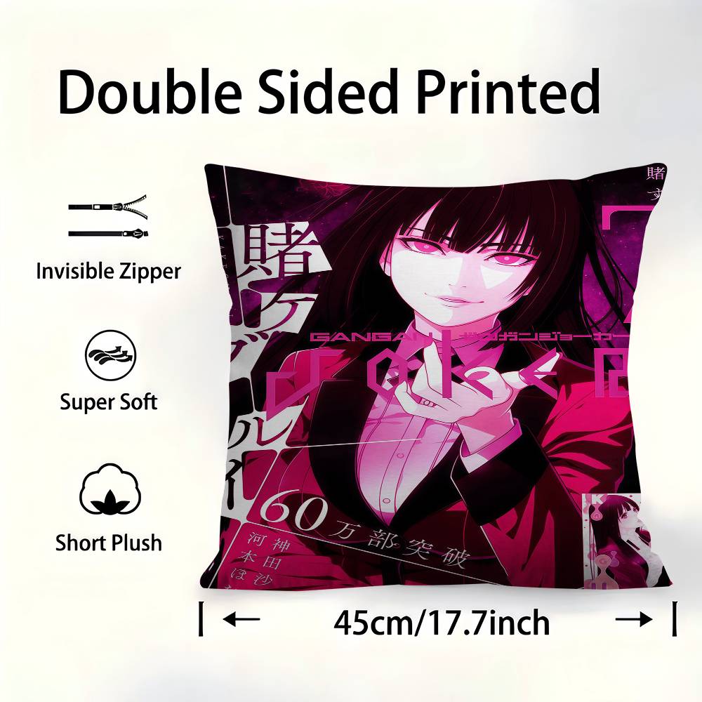 Anime Kakegurui Jabami Yumeko Pillow Anime Pillow Sofa Bed Head Pillow Cover Cushion Cover Fashion