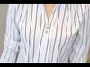 2024 Spring/Autumn Casual Striped Loose Stand Collar White Long Sleeve Women's Pullover Shirt
