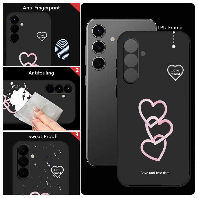 Mooi Roze Hartjes Patroon Hoesje Voor Samsung Galaxy S26 S25 Ultra S24 S23 S22 Plus S21 FE A15 A16 A17 A35 A36 A54 A55 A56 5G Zachte Cover