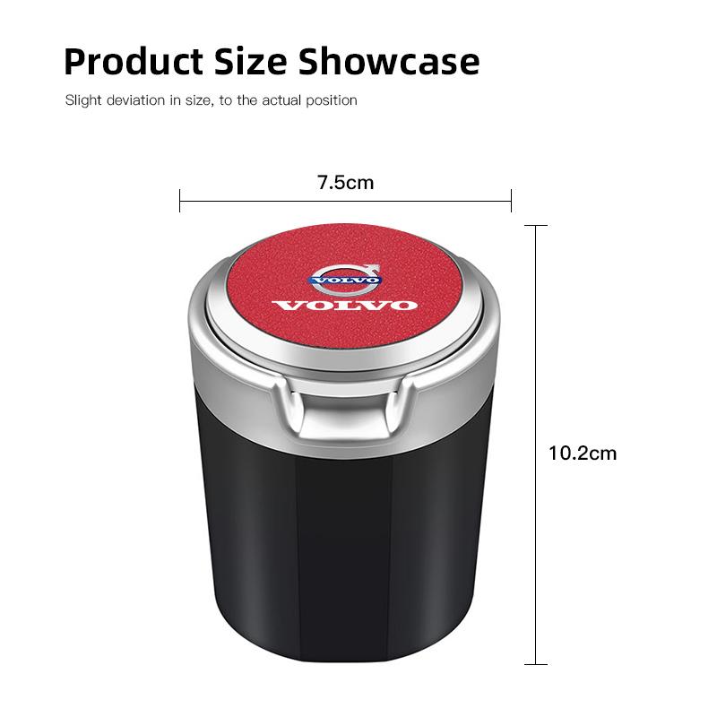 LED Auto Innen Aschenbecher Tragbare Müllbox Aufbewahrungsfass Für Volvo XC60 S60 V40 V50 V60 S80 S40 C30 AWD C70 S40 S60 S80 S90