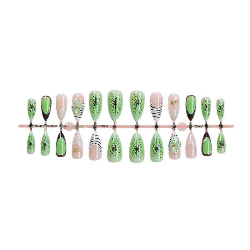 

Весенние 3D Цветочные Миндалевидные Накладные Ногти Ручной Работы в Форме Ракушки