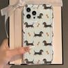 Sausage Dog Pattern Transparent Phone Case Suitable for iPhone 17 16 15 14 13 12 11 Pro/Max/Plus Anti Drop and Shockproof
