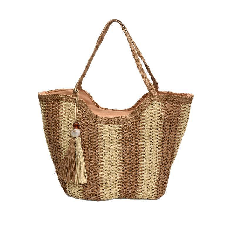 Large Capacity Bag Women's New Beach Seaside Vacation Shoulder Bag Fashion Tote Bag